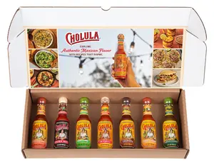 Cholula Hot Sauce Variety Pack, 7-Count (Soccer-Cap Limited Edition) - Extra Hot, Green Pepper, Chili Lime, Chili Garlic, Chipotle, Sweet Habanero, Soccer-Cap Original
