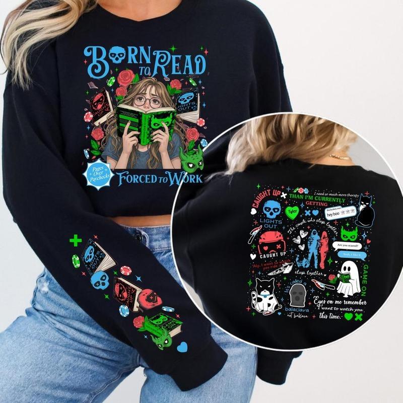 Born To Read Navessa Allen Series Sweatshirt, Forced To Word Hoodie, Lights Out, Caught Up, Game On, Romance Smut Bookish Shirt, Spicy Books Reader, Gift For Bookish