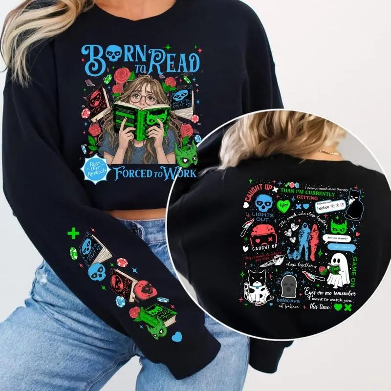Born To Read Navessa Allen Series Sweatshirt, Forced To Word Hoodie, Lights Out, Caught Up, Game On, Romance Smut Bookish Shirt, Spicy Books Reader, Gift For Bookish