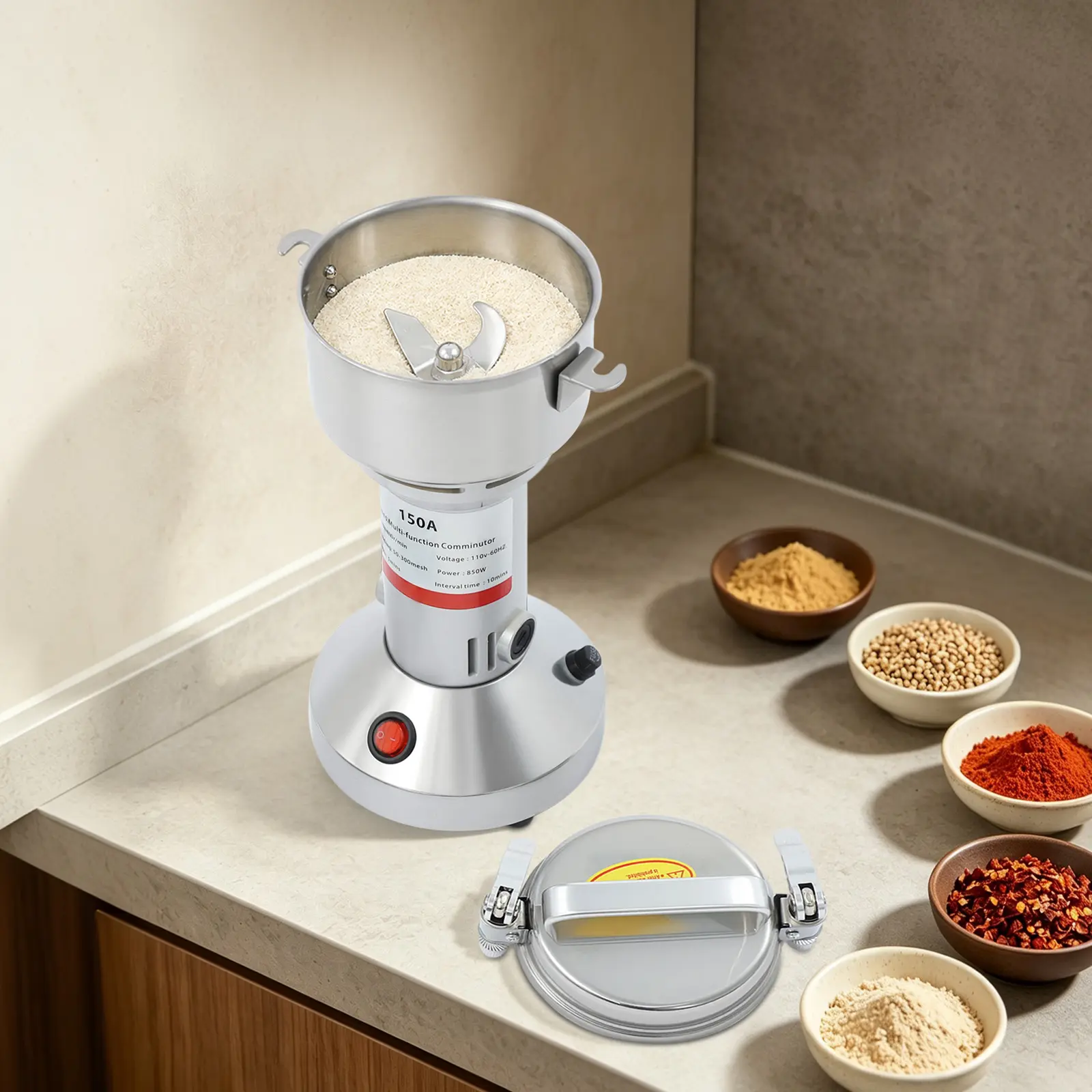 Multi Purpose Stainless Steel Dry Grinder with 850W Power for Peanuts, Sesame, Walnuts