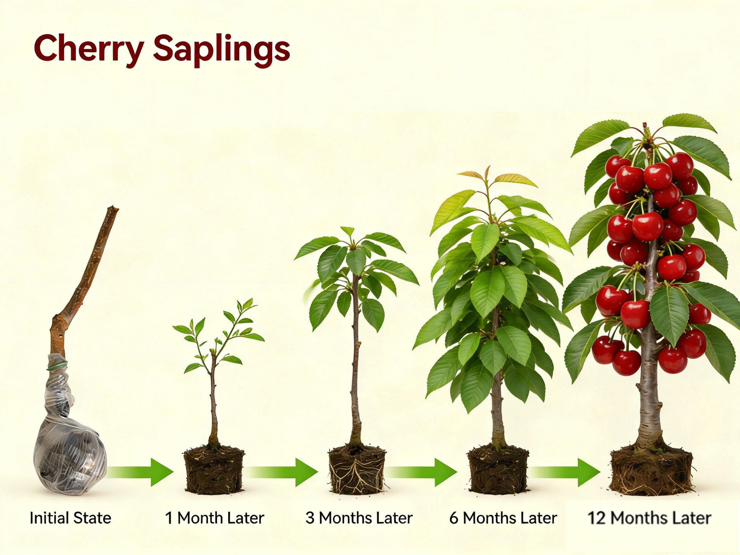 Live Grafted Cherry Tree Seedling Healthy Fruit Plant Sweet Cherry Variety Fast Growing Heavy Fruit Bearing Strong Root System High Survival Rate Easy To Grow For Home Garden Outdoor Yard Balcony Patio Fruit Tree Live Plant