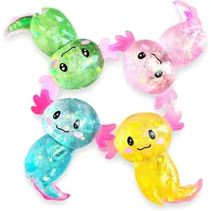 4-Piece Stress Relief Squishy Balls - Sensory Fidget Squishies with Malt Feel, Slow Rebound, Ultra-Soft Texture, Cute Playful Appearance, All Seasons Anxiety Soothing Toy Set for Adults, Ideal Birthday Gift