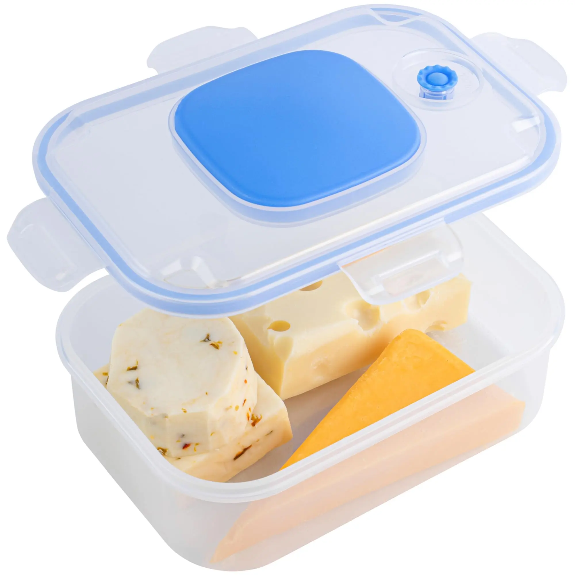 The Quick Vac: Only Airtight Vacuum Sealed Cheese Saver Container - For Keeping Cheddar  Parmesan Shredded Sliced Grated Blue Swiss Cottage & Cream In Fridge