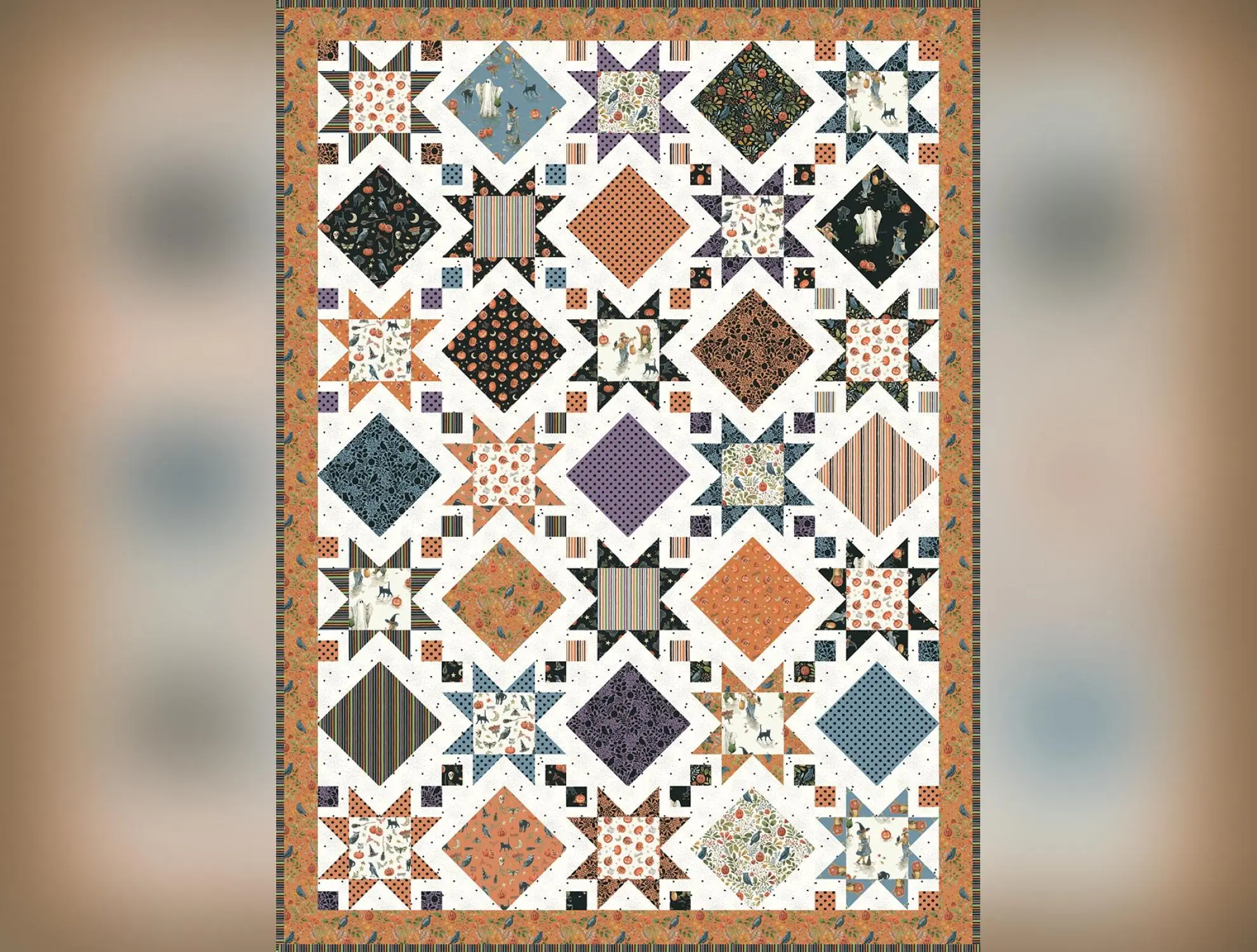 Trick or Treat | Stars and Windows Quilt Kit by Lisa Audit for Riley Blake | KT-15960 | 68" x 92"