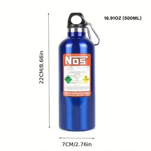 Black Friday NOS Black Friday 16.91oz Nitrogen Insulated Water Bottle Blue Durable Metal Secure Lid Carry Loop 500ML 22CM 7CM Stylish for Car Motorcycle Gym Outdoor Use Steel Mug with Lid gift Leakproof Stainless Steel Tumbler with Straw