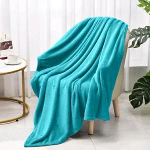 TEAL Plain King oversized 82x90 Blanket