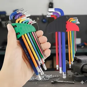 S2 Alloy Long Hex Key Set 9-Piece 1.5-10mm Extended Anti-Slip Allen Wrench Tool Kit for Bike Repair Car Maintenance Furniture Assembly DIY Project Tight Space Hand Tool with Durable Corrosion-Resistant Hardware
