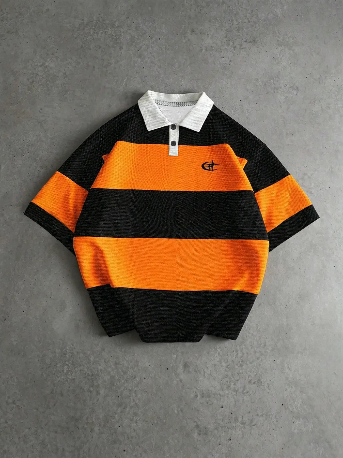 Men's Fashion Street Streetwear Casual Polo Shirt, Creative Color Block Small Pattern Print, Comfortable Breathable Loose Fit Oversize, All Seasons Wear