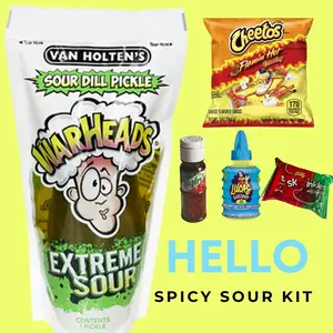 Warheads Extreme Spicy Sour Pickle Kit - Pickled Marinated Kimchi Instant Food Fruity Spicy Sour