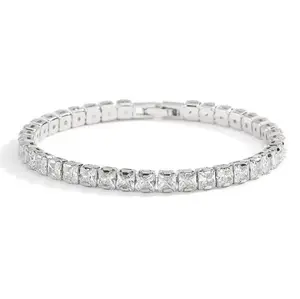 Real 3MM D VVS Moissanite Tennis Bracelet Passes Diamond Sparkling Test Solid S925 Jewelry Wedding Women Gift