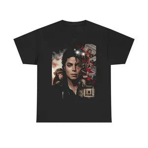 [FREE SHIP] [SALE UP TO 50%] Michael Jackson Mixed Media Art T-shirt, Pop Music Icon Graphic Tee, Vintage Aesthetic Outfit, Retro Style Fashion, Unisex Oversized Gift For Fans