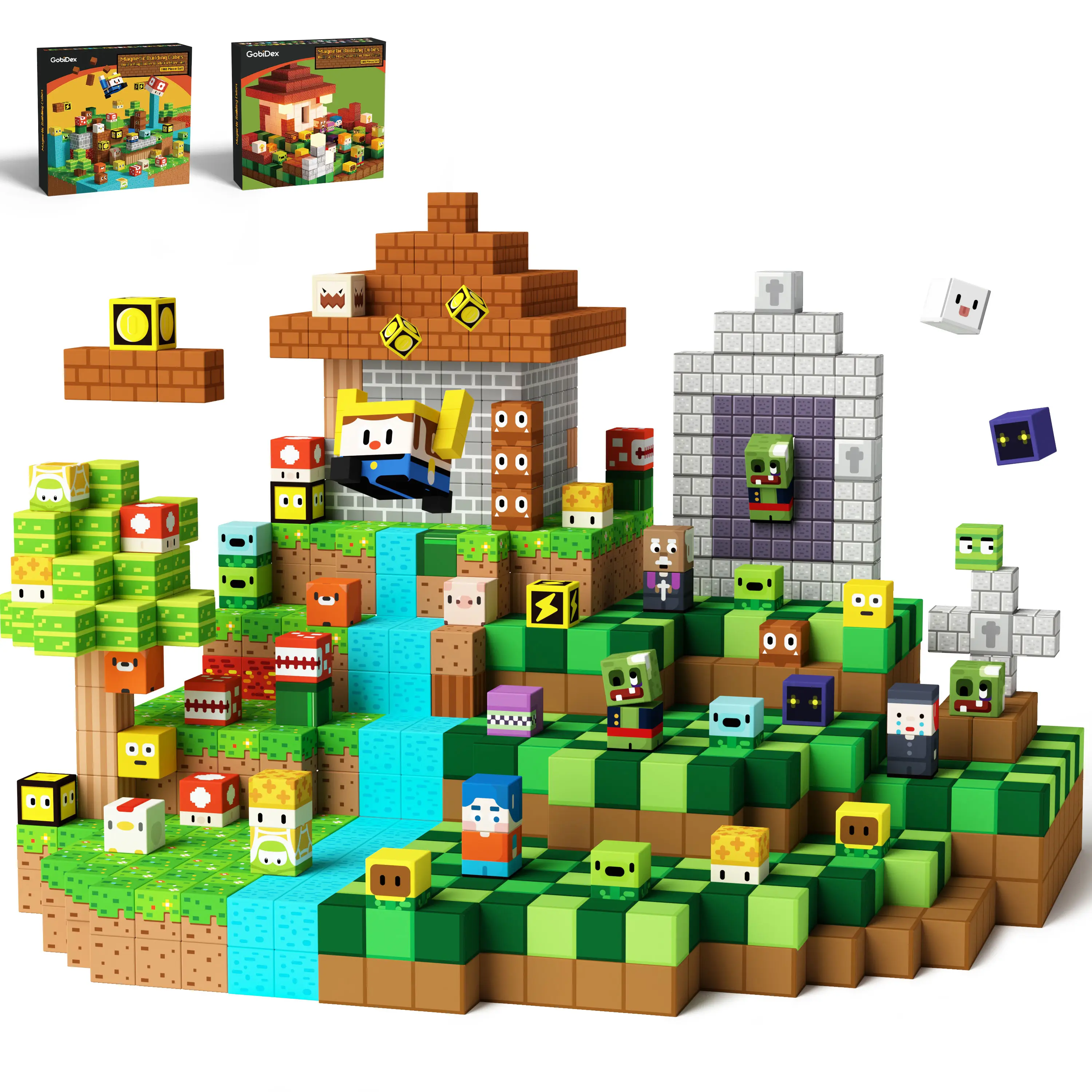 GobiDex 200PCS Combo Set STEM Game-Based Magnetic Blocks Toys for Kids Ages 3-12