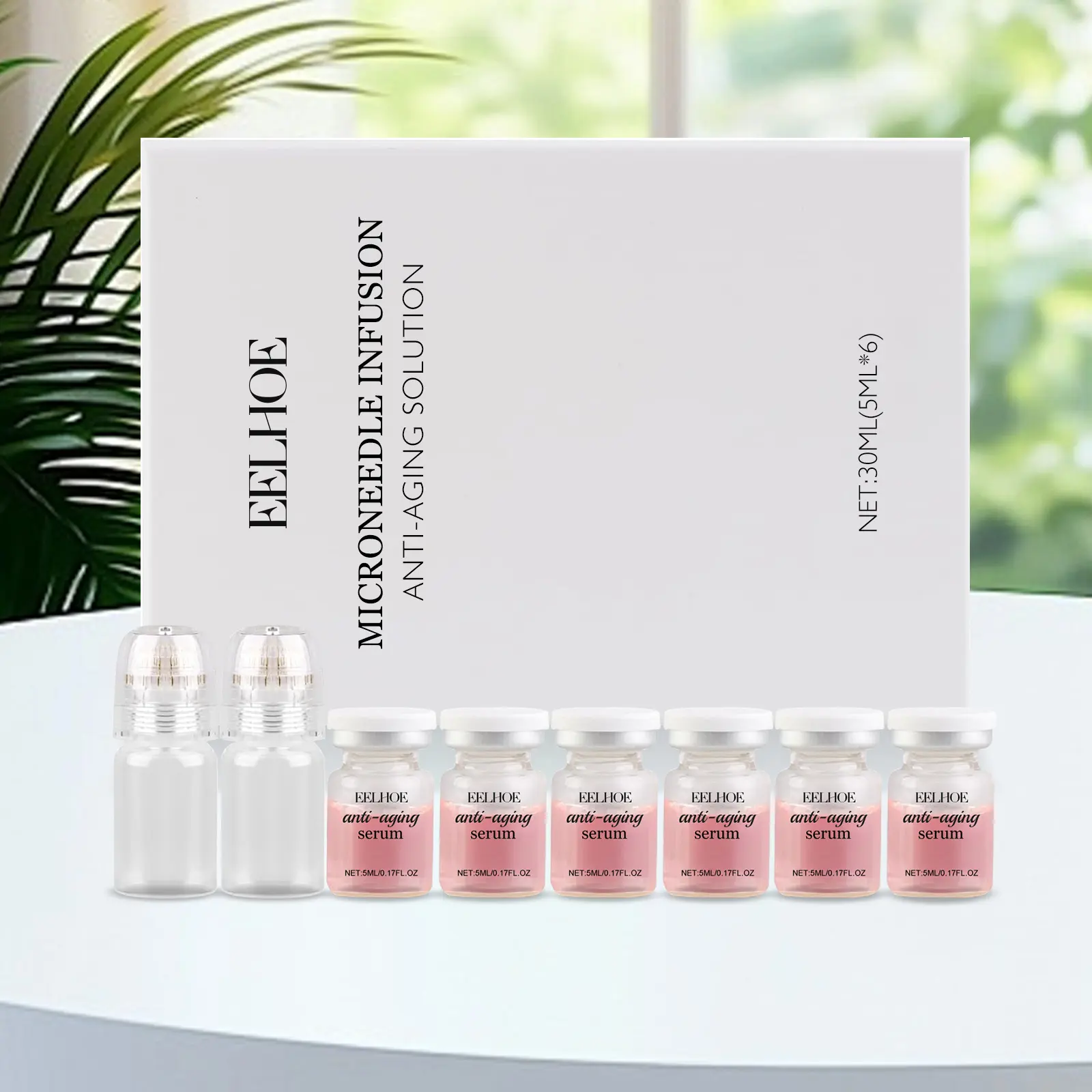 EELHOE Hyaluronic Acid Hydrating Skincare Roller Multi-Pack, Daily Moisturizer Serum for Smoothing and Plumping Skin (2 Boxes), Hydrate, Plump Skin, Liquid, Unscented, Advanced Face Serum, Soft Skin