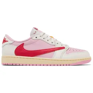 Nike Air Jordan 1 Retro Low OG SP Travis Scott Sail Tropical Pink Men's Fashion Shoes New