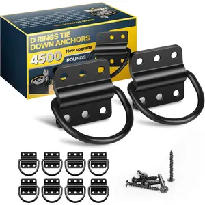 10Pack D Rings Tie Down Anchors Heavy Duty Steel 4500 Pound Breaking Strength Tie Down Anchors Hooks for RV BoatsCamper Pickup Trailer  Bed|D-Ring Tie Down Anchors Hooks for Trailer Accessories