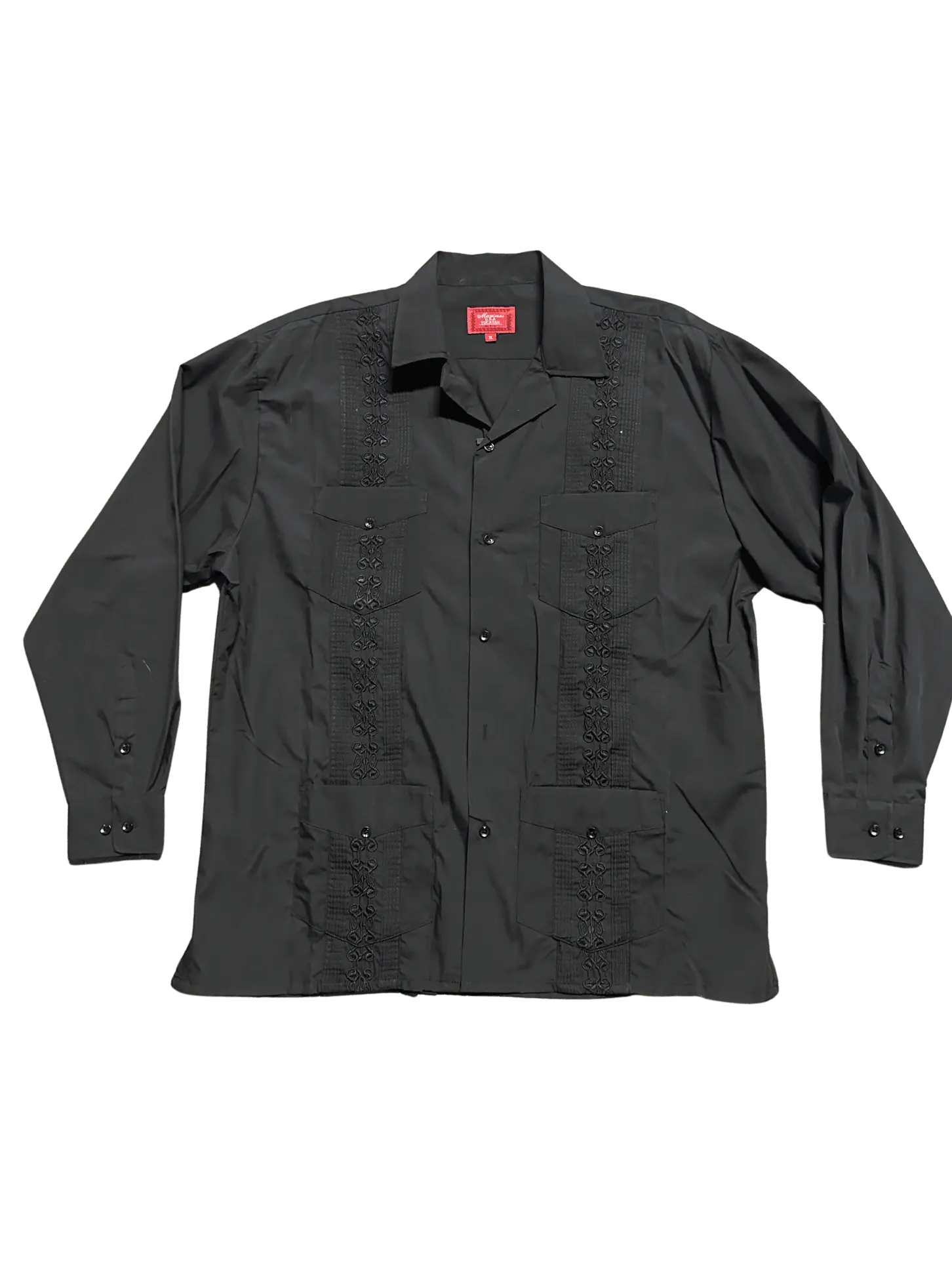 Guayabera Men's LONG SLEEVE Collared Shirt - Comfortable Casual Wear, Loose Fit, Available in Sizes Small-5XL, True to Size - Tops, Menswear