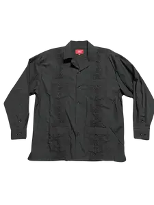 Guayabera Men's LONG SLEEVE Collared Shirt - Comfortable Casual Wear, Loose Fit, Available in Sizes Small-5XL, True to Size - Tops, Menswear