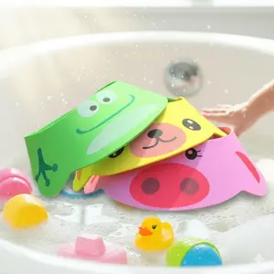 Waterproof Bathing Cap with Eye & Ear Protection - Comfortable Elastic Headband for Adults & Kids. Non-Slip, Easy to Clean, Family Shower Safety Essential Shower Caps