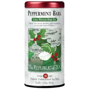 The Republic of Tea - Peppermint Bark, Cool Winter Herb Tea, 36 Tea Bags, Caffeine-Free