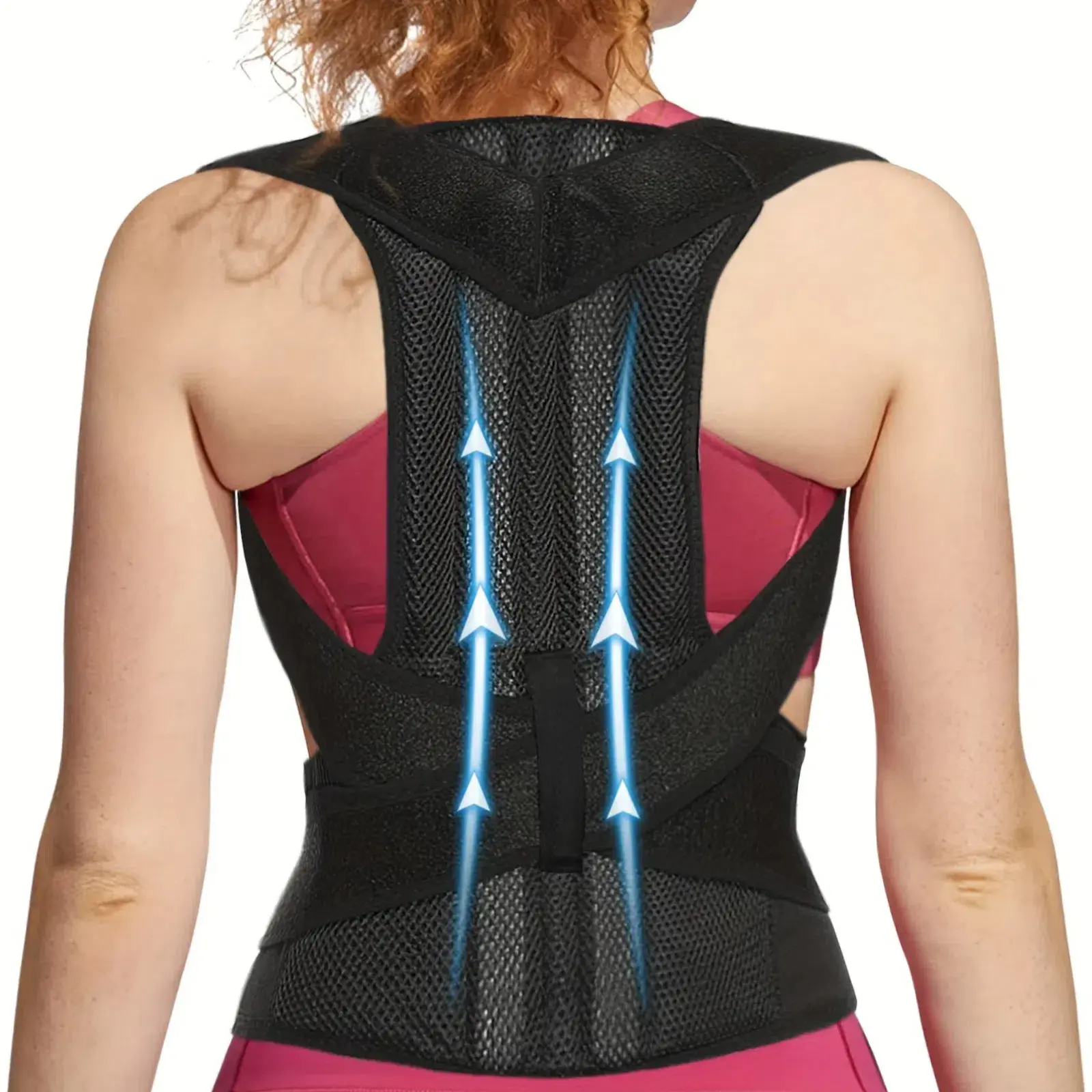 Adjustable Posture Corrector Back Brace with Lumbar Support & Posture Strap - Breathable Healthcare Gear for Men & Women, Pain Relief for Hunchback, Scoliosis - Sports & Outdoor Protective Accessory