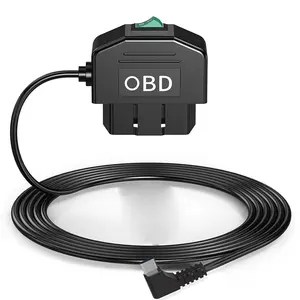 Dash Cam OBD Hardwire Kit with USB Type-C 12-24V to 5V/3A Universal Plug-and-Play Low Voltage Protection 3.5M Cable for Car DVR Monitor