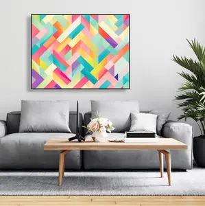 Pictorem C1FC3648AN2YCZ 36 x 48 in. Stripe Harmony Pink Framed Canvas Wall Art - Stylish Home Decor