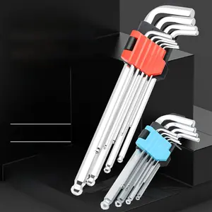 Hexagonal Wrench Set, 9 Counts/set Durable High Strength Alloy Steel Wrench Set, Professional Hand Tool for Home Repair & Construction
