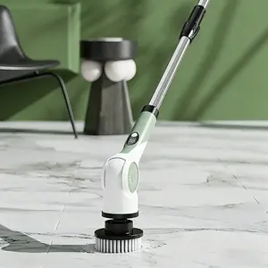 Electric Spin Scrubber, Full-Body IPX7 Waterproof Bathroom Scrubber with LCD Power Display, Adjustable Extension Handle, Cordless Shower Cleaning Brush for Bathtub, Kitchen and Wall Cleaning