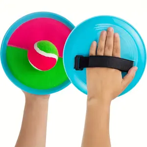 Sticky Racket Children's Toy, a sticky racket set containing 2 rackets and 2 balls, is the perfect beach game set, outdoor game, and beach toy, suitable as a Halloween or Christmas gift for children/adults/families