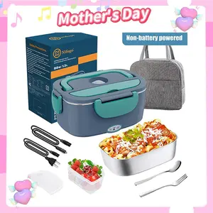 Electric Lunch Box, 100W Food Heater 1,8L for Adults Portable Food Heater with Tableware and Lunch Bag, Car & Home Portable Electronic Food Heater for Home Office Travel
