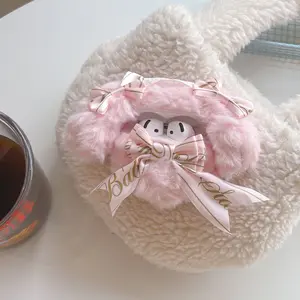 Plush Bow Rabbit Ears AirPods Case, Apple Earphone Protector Cover, Wireless Bluetooth-compatible Headset Sleeve, Ipod Box Generation 2/3/4 Protection