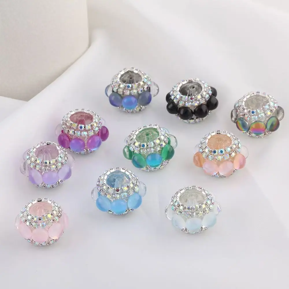 5PCS Rhinestone Beads Set, Beaded Pens DIY Charms, Sparkling Crystal Heart Focal Beads for Jewelry Making, Crafting & Personalized Gift Decoration Supplies
