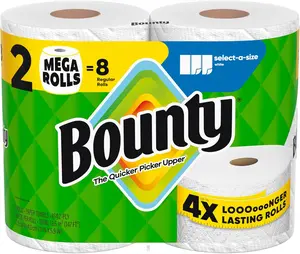 Bounty Select-A-Size Paper Towels, White, 2 Mega Rolls = 8 Regular Rolls Procter & Gamble
