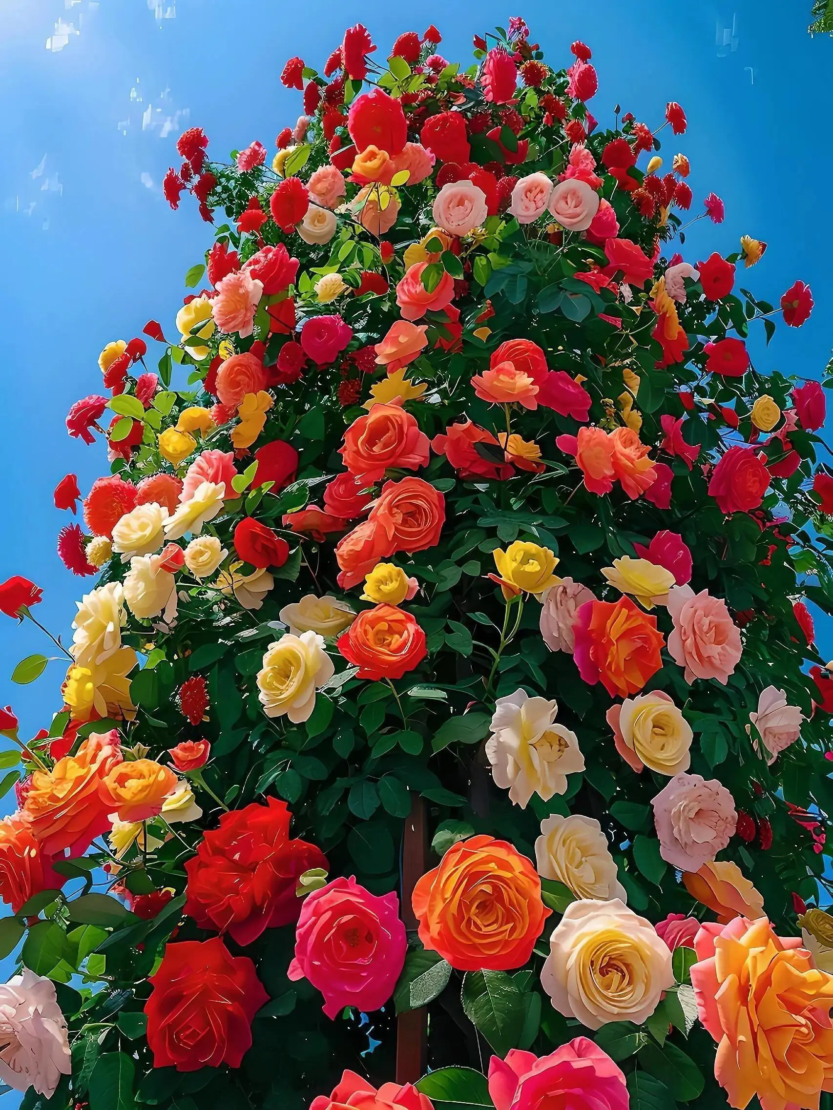 300pcs Multicolor Climbing Rose Seeds - Lavender, Peach, Pink Vines for Garden Arches, Fences, Fairytale Walls, Returns Year After Year, Return Year After Year, Red