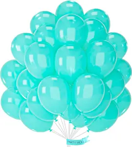 PartyWoo Pearl Teal Balloons 50 pcs 12 Inch Pearl Aqua Blue Turquoise Dark Teal Balloons for Graduation Wedding Baby Shower Bridal Shower Gender Reveal Mermaid Birthday Party Decorations Teal-Z13