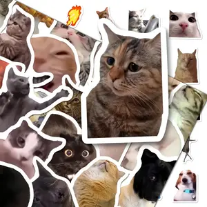 202-piece cat sticker set with storage box, suitable for diaries, scrapbooking, DIY crafts, laptops, and phone cases, DIY Art Stickers, DIY Decorative Stickers, Adhesive Decals, Die Cut Stickers