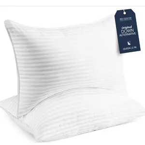 Set of 2 Standard/Queen Size Down Alternative Bed Pillows – Soft Supportive Pillows for Back, Side, and Stomach Sleepers – Hotel-Quality Comfort for All Sleeping Positions