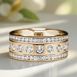 Shiny Square Cubic Zirconia Statement Ring for Men & Women - Wedding Promise, Anniversary Accessory with Hip-hop Trend, Daily/Party Must-Have