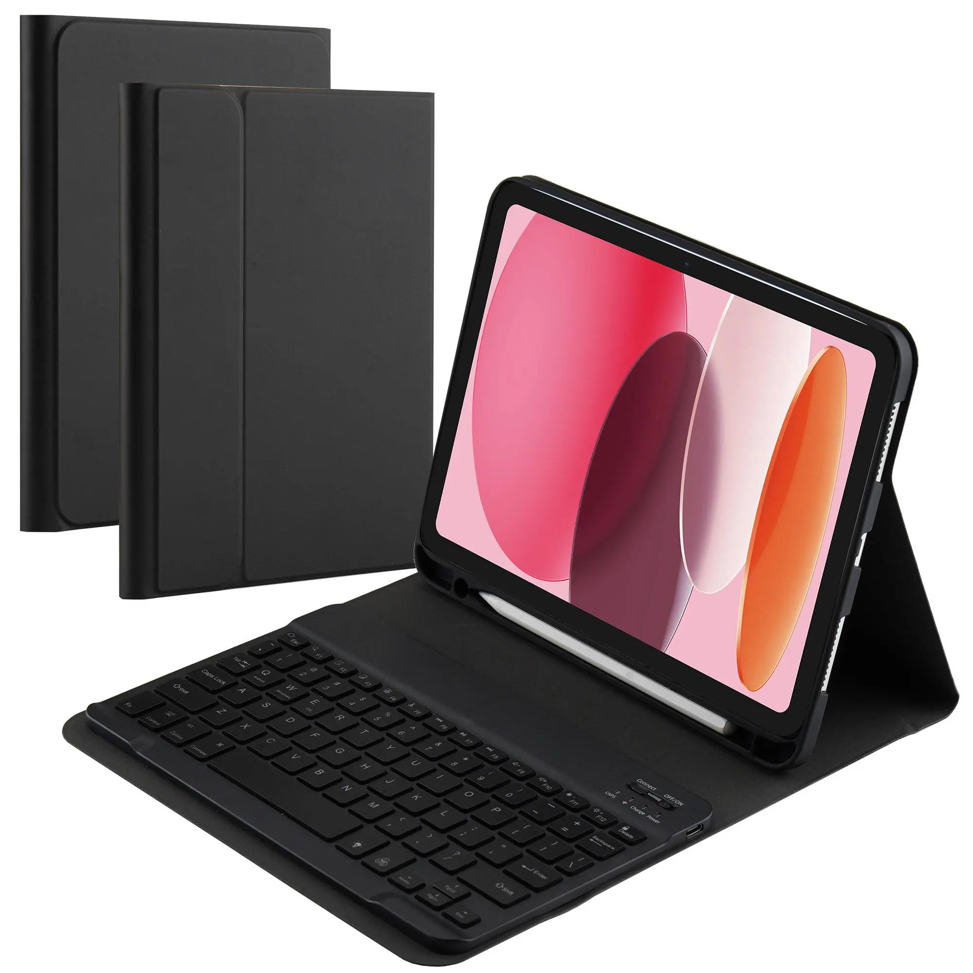 Keyboard Case with Pen Holder, Rechargeable Wireless Tablet Keyboard for iPad Pro/iPad Air 5th & 4th/iPad 10th Generation/iPad 9th Gen 2021/8th 2020/7th 2019/iPad Air 3/iPad Pro 10.5