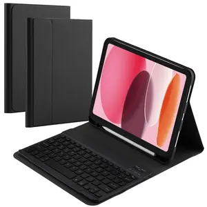 Keyboard Case with Pen Holder, Rechargeable Wireless Keyboard for iPad Pro/iPad Air 5th & 4th/iPad 10th Generation/iPad 9th Gen 2021/8th 2020/7th 2019/iPad Air 3/iPad Pro 10.5