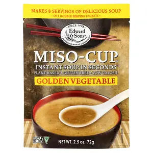 Edward & Sons Miso-Cup®, Instant Soup in Seconds™, Golden Vegetable , 4 Envelopes, 2.5 oz (72 g)