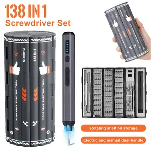 138-In-1 Precision Electric Screwdriver Set, Screwdriver Combo, High Torque LED Light, Strong Magnetic Bits, Portable Case, Ideal for DIY and Professional Use
