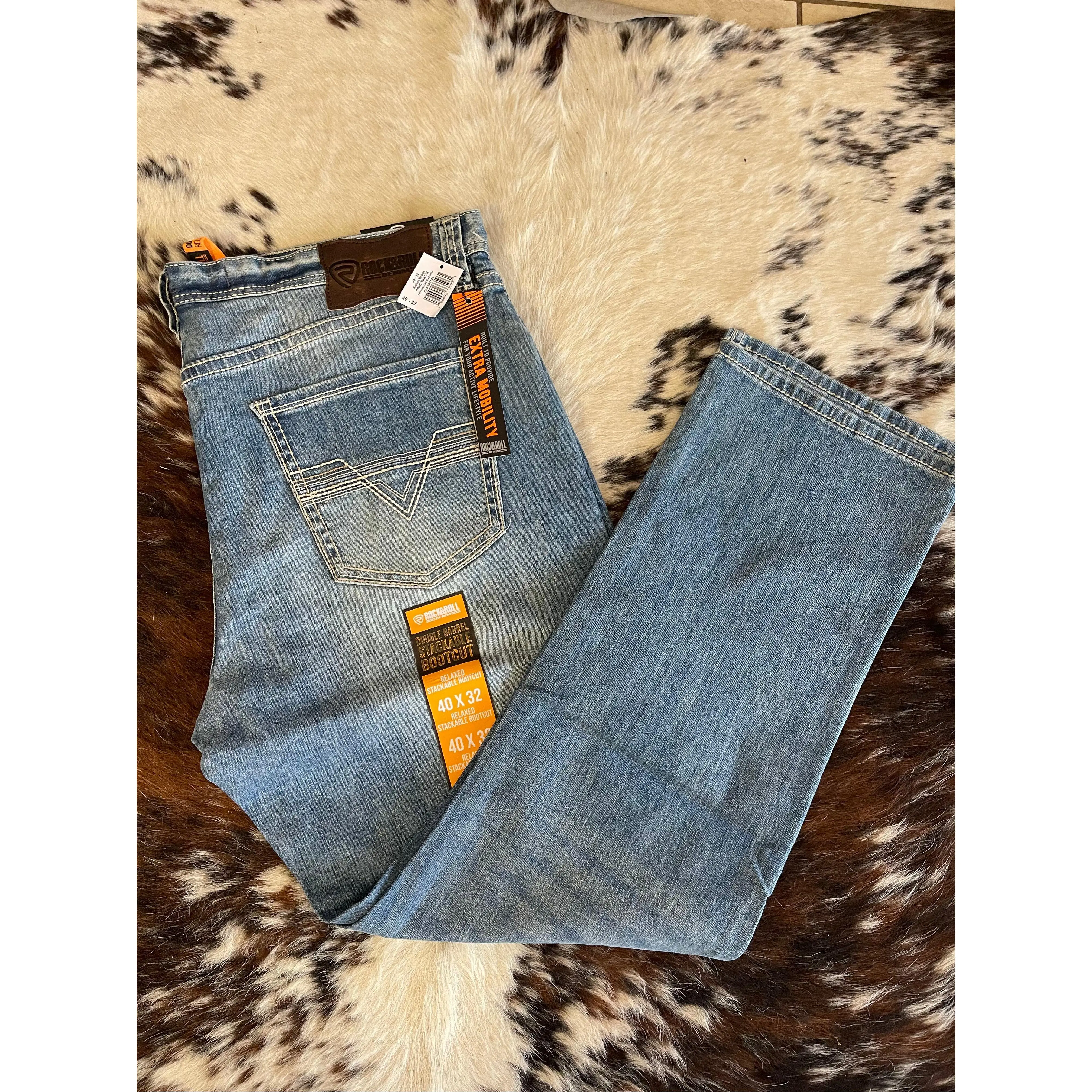 Rock&Roll Denim Two Tone Stackable Bootcut Jeans - Medium Vintage
