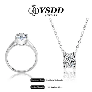 【#346 Today's Special】 Classic Four-prong Floating Round Brilliant Synthetic Moissanite  in 925 Sterling Silver Jewelry