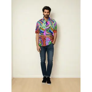 Men's Short Sleeve Silk Shirt