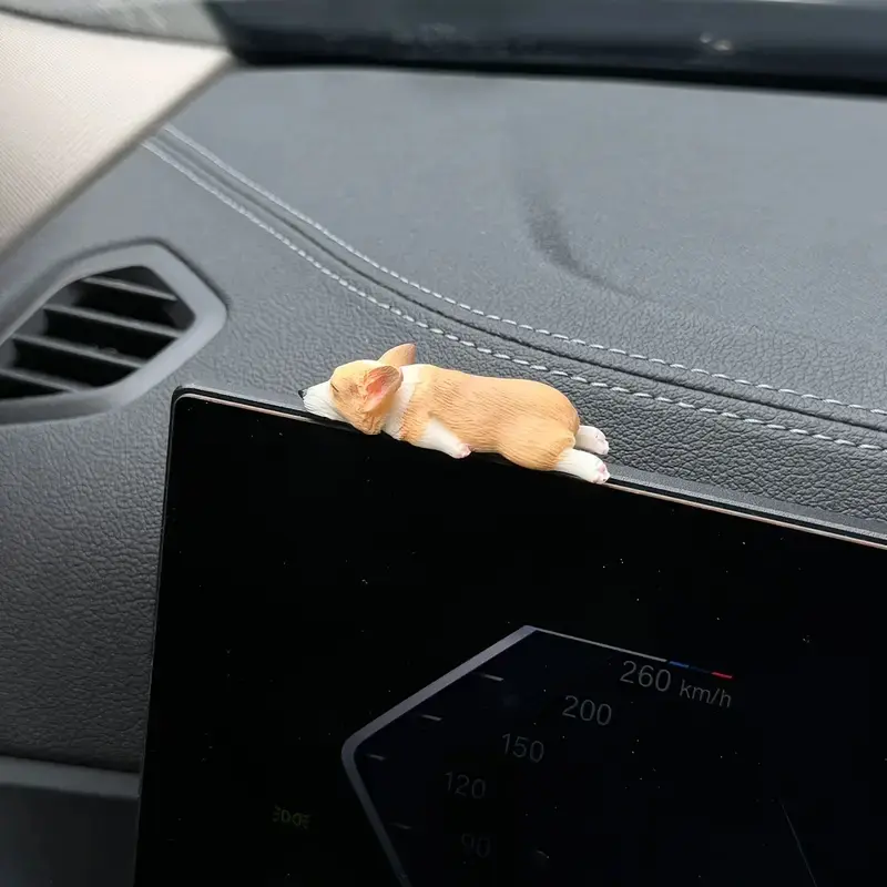 Cute Mini Corgi Car Dashboard Decoration, Realistic Resin Dog Statue, Perfect for Vehicle Interior Decor, Desk Accessories, Car Interior Ornaments, Car Decorations Interior, Car Interior Decorative