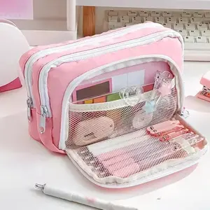 Pencil Bag Girl Large Capacity Aesthetic Kawaii Girl Pencil Cases Stationery Zipper Pencil Pouch School Stationery Organizer Stationery Storage Organizer Stationery Supplies