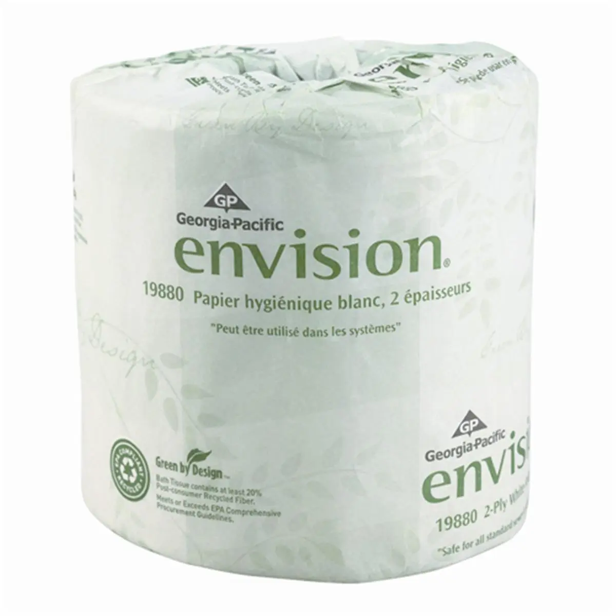 212 MAIN Georgia-Pacific GPC 198-80-01 Envision 2-Ply Soft Toilet Paper - Eco-Friendly Embossed Texture Recycled Pulp Toilet Tissue, Degradable Sheet for Bathroom
