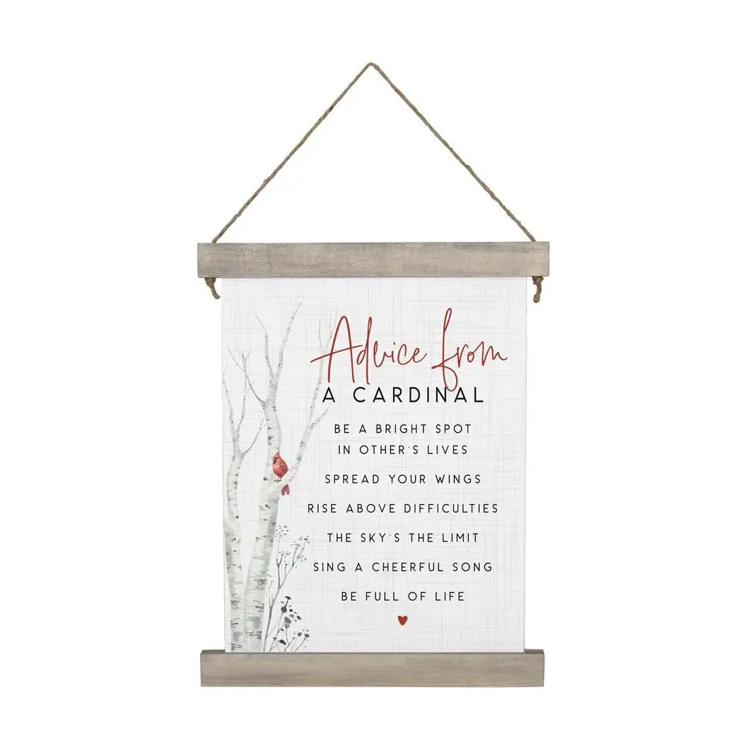 Advice From Cardinal Hanging Canvas by Sincere Surroundings