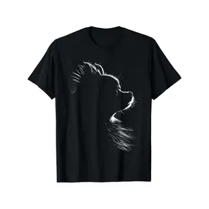 Retro Pomeranian Silhouette T-Shirt for Men & Women - 100% Cotton, Black Short Sleeve with Dog Print, Casual All-Season Wear, Sizes S-XXXL, Allseason Apparel |   Retro Style Tee |   Comfortable Fit